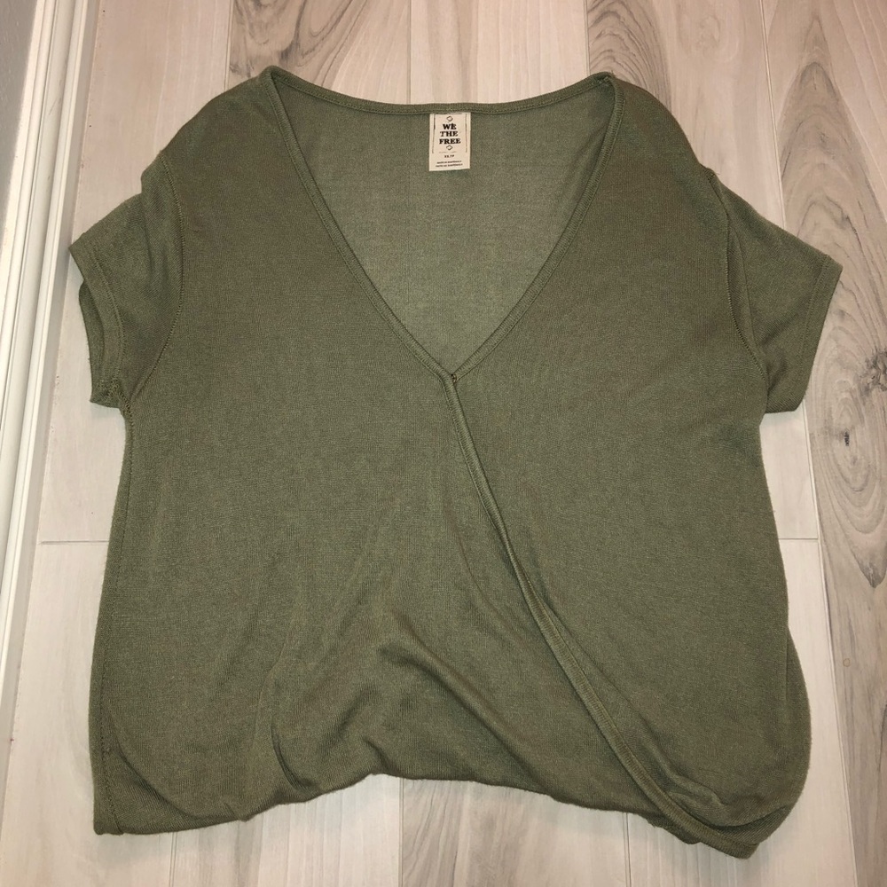 free people green tee